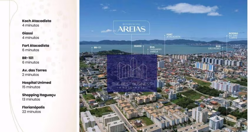 Apartamento com 2 dormitórios à venda, 64 m² com vista Mar em  Areias - São José/SC