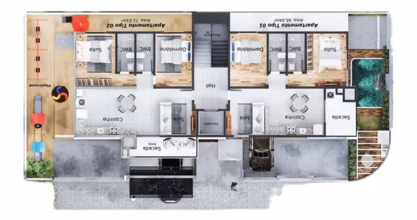 Apartamento com 2 quartos, itacolomi - balneário piçarras