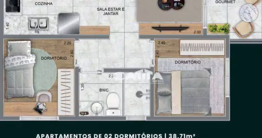 Apartamento com 2 dormitórios à venda, 38 m² por r$ 325.000,00 - vila carrão - são paulo/sp