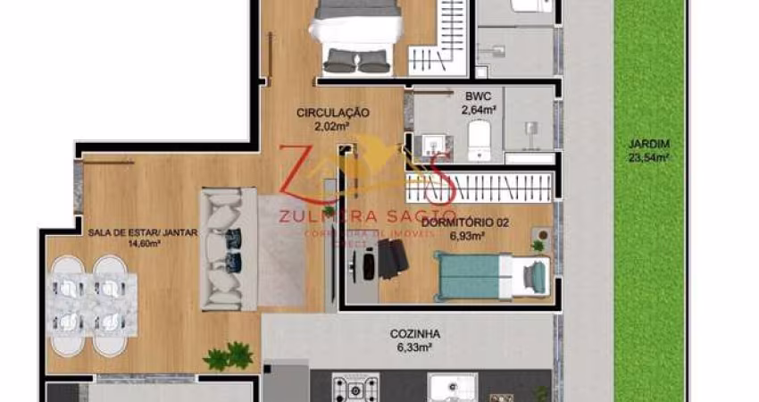 Apartamento à venda em São José dos Pinhais, Parque da Fonte, com 2 quartos, 51,38m²