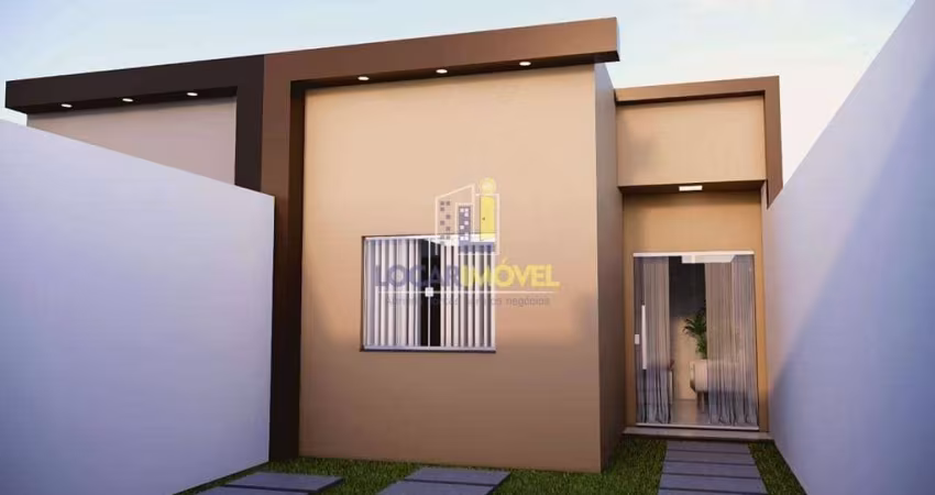 Casa nova pode ser financiada à venda de 3 quartos sendo 1 suíte garagem para 2 carros, quintal, Co