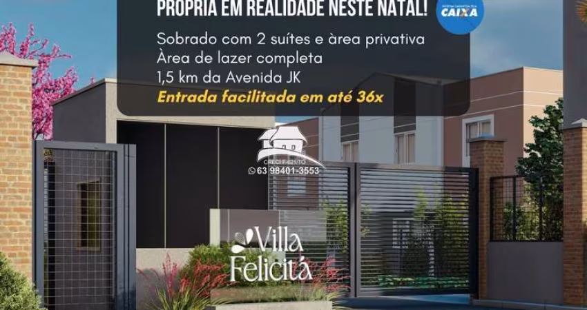 Sobrado em Condomínio para Venda em Palmas, Plano Diretor Norte, 2 dormitórios, 2 suítes, 3 banheiros, 1 vaga