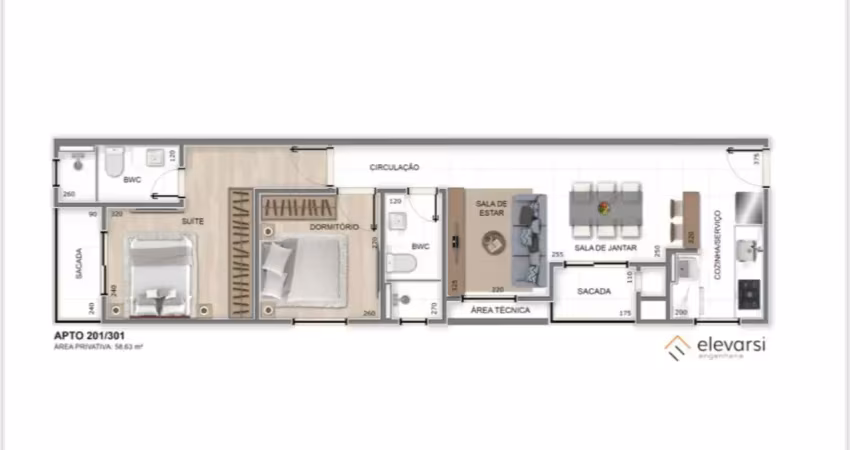 Apartamento novo com 02 quartos sendo 01 suite no centro de pinhais/pr