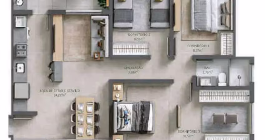 Apartamento à venda, 3 quartos sendo 1 suíte, 2 vagas privativas, edifício são vicente home club, bairro são vicente, itajaí-sc