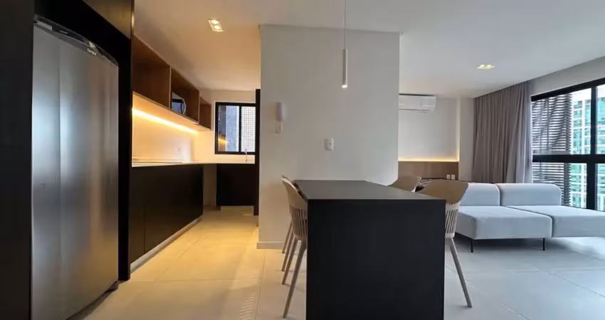 Apartamento loft para locação anual mobiliado, decorado, 1 vaga de garagem, edifício 4sete, no bairro centro, itajaí-sc