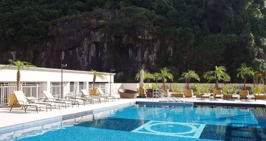 Apartamento no way orquidário, 2 quartos com varanda e lazer completo, no marapé, em santos /sp