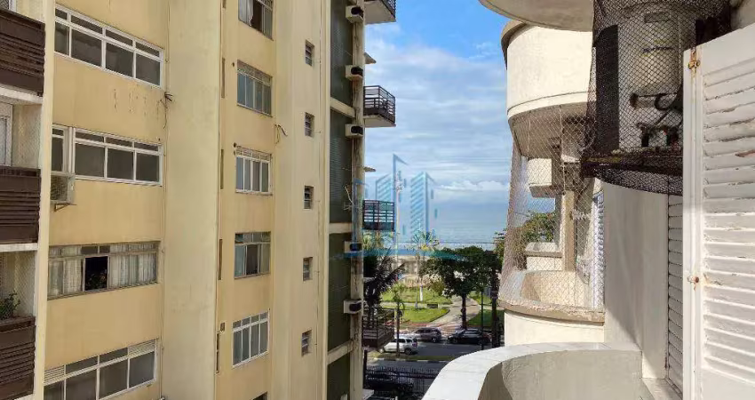 Venha morar na avenida da praia do boqueirão, em santos-sp. prédio imponente, arquitetura clássica. com varanda e vista mar.