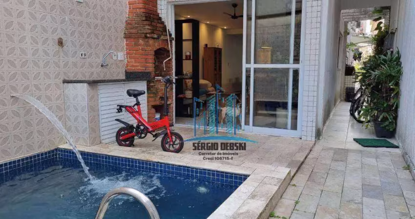 Casa sobreposta térrea com 4 suítes para venda, toda reformada, no bairro do campo grande, santos-sp. próximo à rota de fretados.