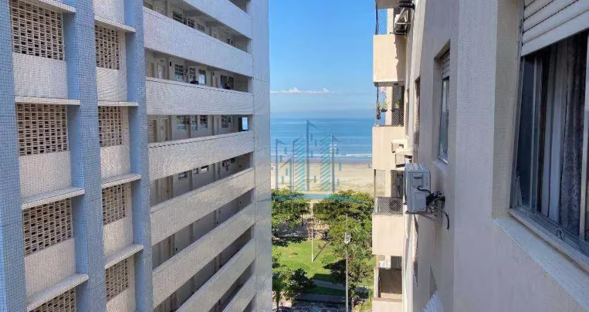 Aluga-se apartamento na avenida da praia no Gonzaga, Santos-SP. Prédio sem inclinação, vaga demarcada.