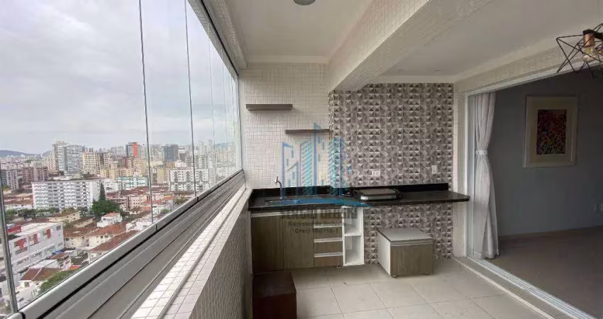 Ótimo apartamento para locação, claro e arejado, com varanda, 2 quartos (sendo 1 suíte). Próximo à Beneficência Portuguesa, Santa Casa. Santos-SP.