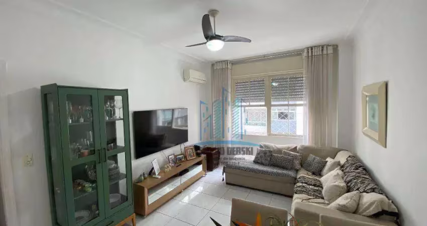 Apartamento à venda à uma quadra da praia do gonzaga e do shopping balneário, santos-sp. excelente localização em rua tranquila.