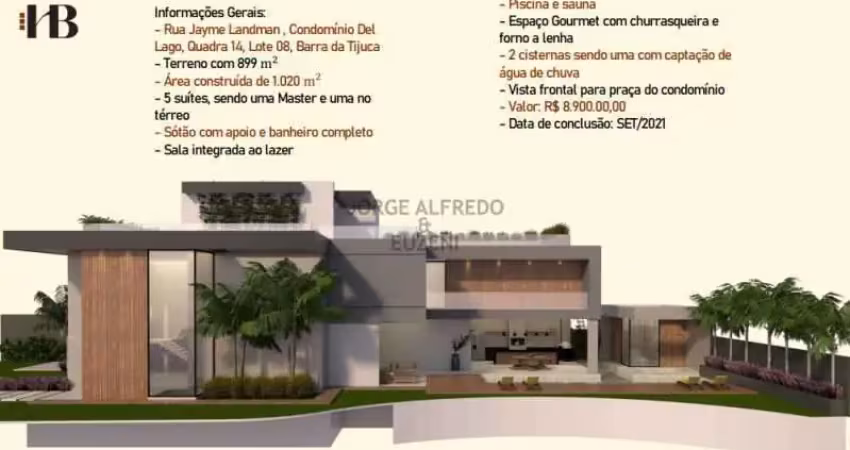 Casa em condomínio fechado com 5 quartos à venda na Rua Jayme Landman, Barra da Tijuca, Rio de Janeiro