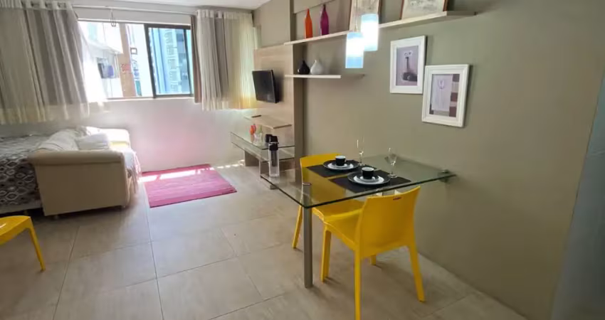 Apartamento mobiliado de vão único em boa viagem – rua maria carolina | r$ 2.400 (taxas inclusas) - *(81)9.9.7.6.3.0.9.9.0. whatsapp