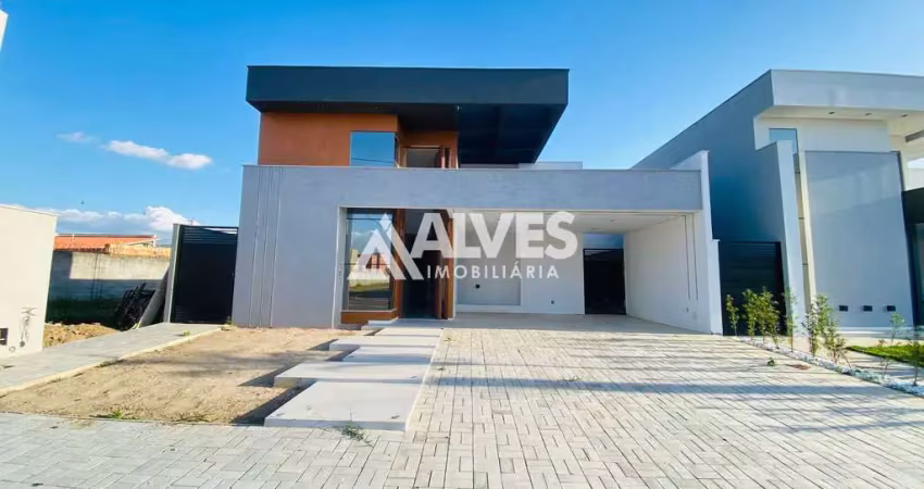 Casa com 3 suítes e áera com gourmet em condomínio de alto padrão