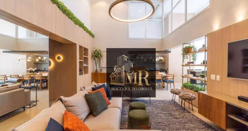 Arthouse double sky - taquaral / cambuí.  belíssimo apartamento de 189m², com finíssimo acabamento e pé direito alto. fechamento em vidro e sol manhã.