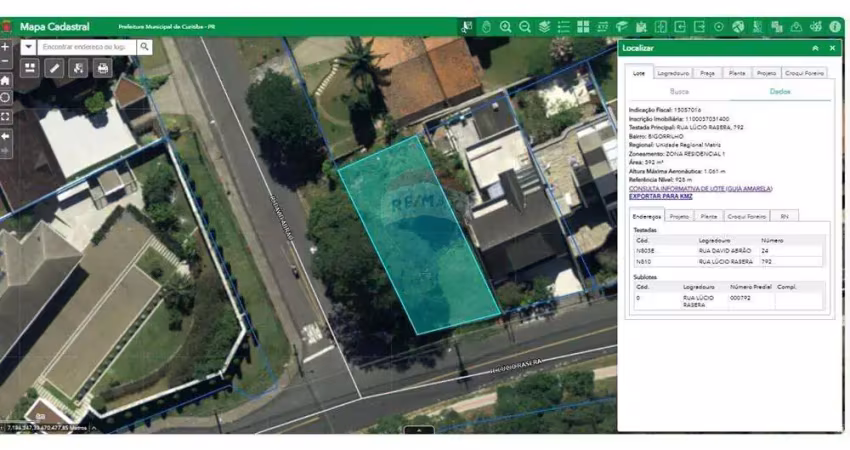 Terreno com 392 m²  junto ao parque barigui: investimento e lazer