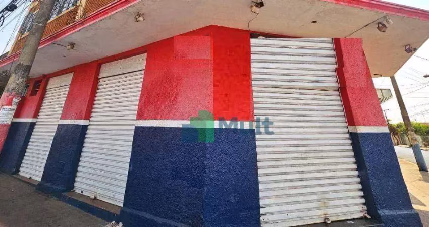 Salão comercial de esquina em excelente localização no bairro vila tibério com 88m² de área privativa.