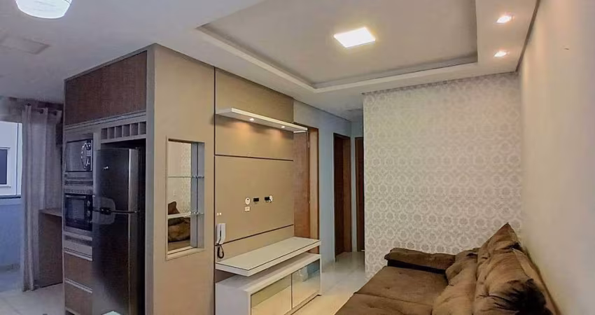 Apartamento mobiliado de 2 quartos, sacada e churrasqueira no Boehmerwald para locação por R$2.000,00 + taxas