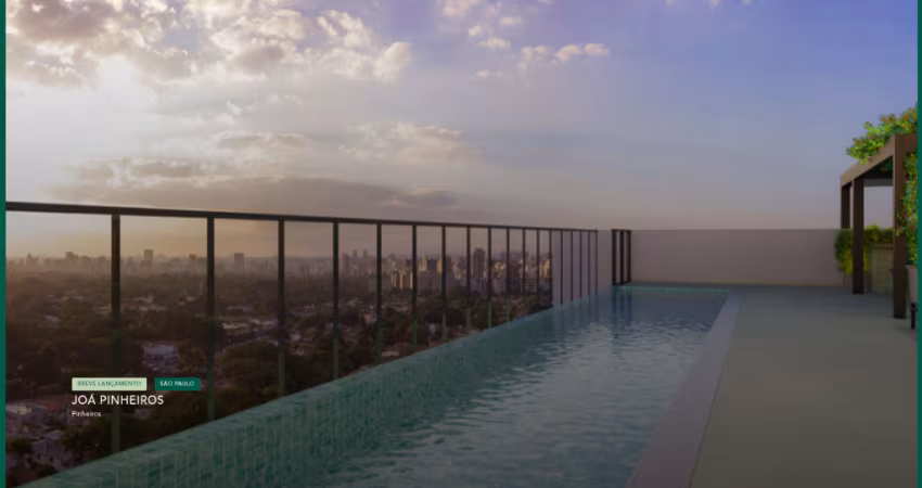 Joá Pinheiros, na planta, studio e 1 dorm com sacada, lazer completo. Unidades de 24m² studio e 1 dorm 25-29m²