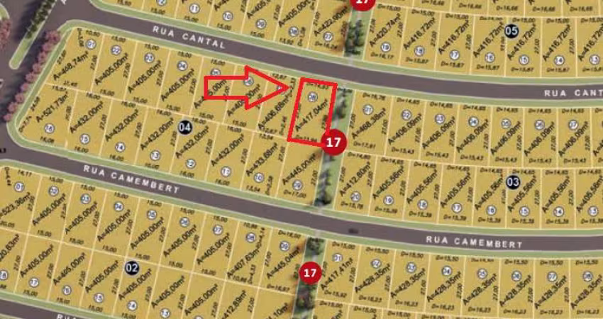 LOTE JARDINS FRANÇA Lote à Venda, 417 por R$ 980.000 no setor Jardins França AD16374
