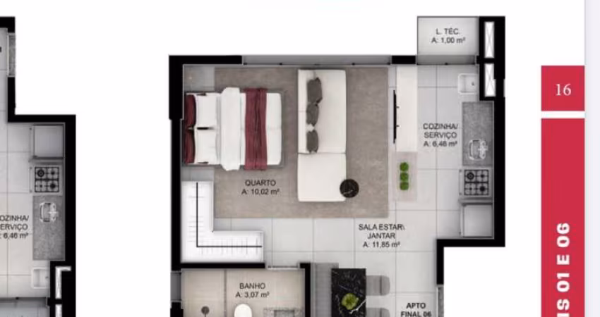 Ágio  LIV URBAN MARISTA Apartamento com 1 Quarto(s) e 1 banheiro(s) à Venda, 38.11 por R$ 481.980 no setor Setor Marista VN18410