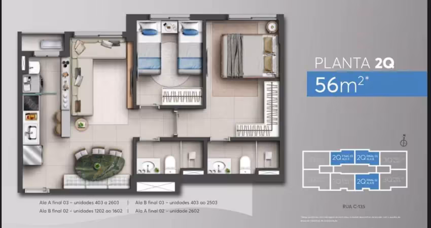 Ágio Level Home Resort Apartamento com 2 Quarto(s) e 2 banheiro(s) à Venda, 56 por R$ 495.000 no setor Jardim América AD23383