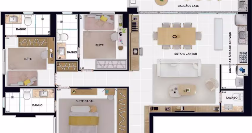 Ágio ágio - apartamento 119 m² - soft jardim américa apartamento com 3 quarto(s) e 4 banheiro(s) à venda, 119.15 por r$ 1.012.775 no setor jardim américa vn27638