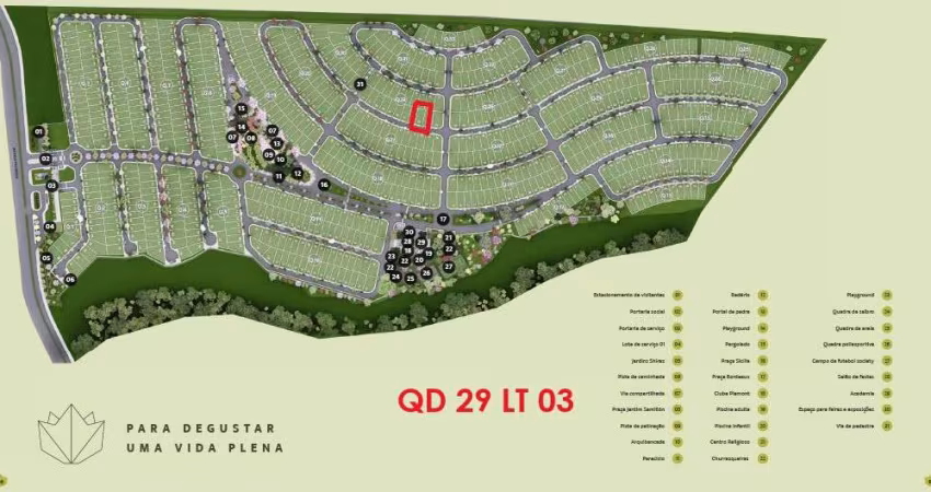Lote de 280m² Quitado - Condomínio Vinhas Flamboyant Lote à Venda, 280 por R$ 420.000 no setor Condomínio Vinhas Flamboyant ST28426