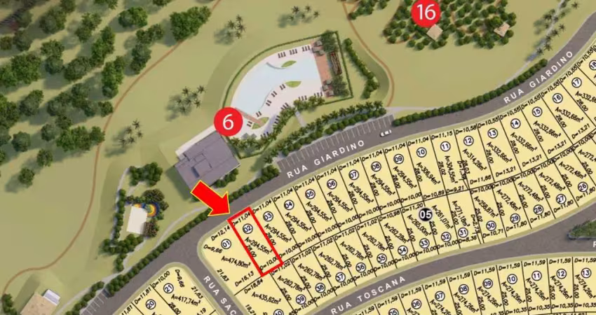 Lote no condomínio fechado jardins parma de 294,55 m² lote à venda, 294.55 por r$ 309.000 no setor jardins parma fl29559