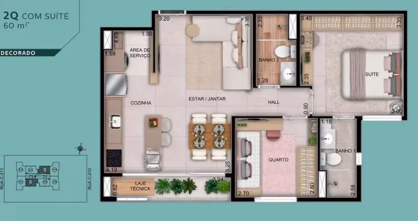 Ágio Apartamento 2 quartos 60m² Apartamento com 2 Quarto(s) e 2 banheiro(s) à Venda, 60 por R$ 475.000 no setor Jardim América AD29718