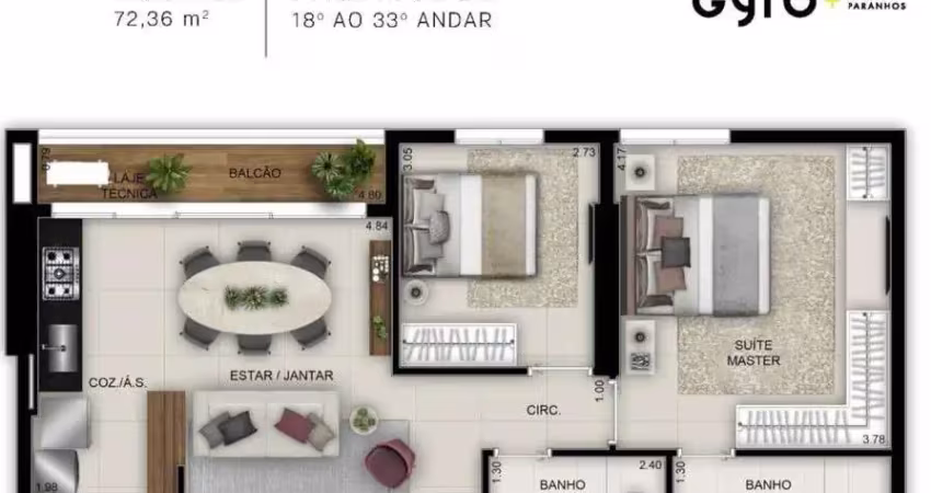 Ágio ágio opus gyro ricardo paranhos - valor de oportunidade apartamento com 2 quarto(s) e 2 banheiro(s) à venda, 73 por r$ 860.000 no setor setor marista ta31559