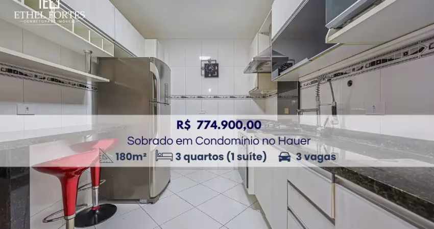 Sobrado triplex no hauer – 3 quartos, suíte, ático, 3 vagas e churrasqueira