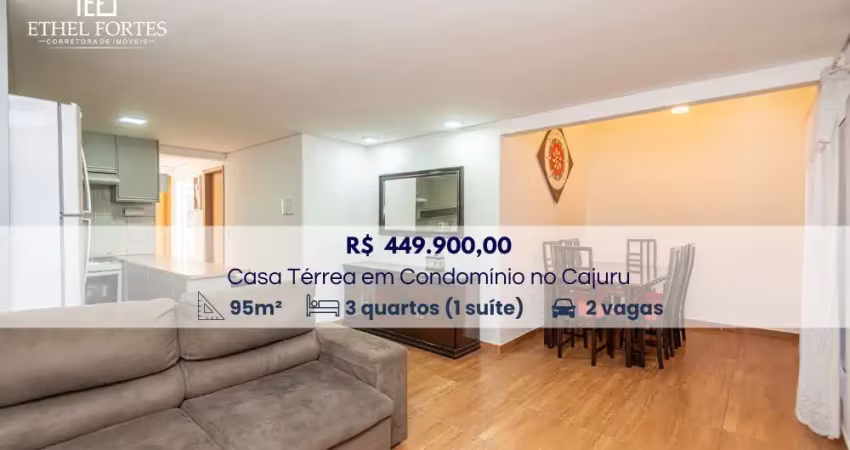 Casa térrea em condomínio com 3 quartos, suíte, 2 vagas no cajuru
