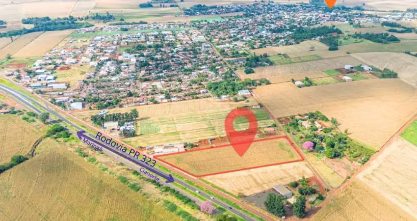 Lote industrial/comercial – rodovia pr 323, doutor camargo - pr. área 18.500 m², a 30 km de maringá. valor: r$ 85,00/m²