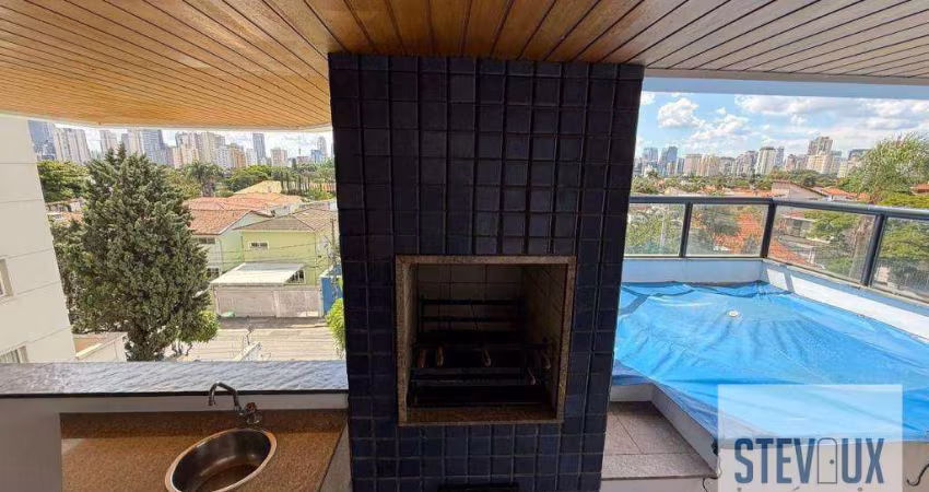 Apartamento com piscina e churrasqueira na varanda para locação e venda no Brooklin Novo!