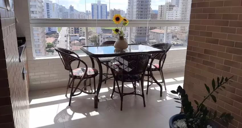Confortável apto. 02 dorms. (01 suite) sacada gourmet, 01 vaga de garagem. aviação, praia grande sp.