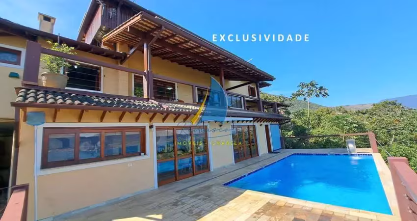 Imperdível: casa de luxo à venda em ilhabela-sp, região norte, 4 suítes, 3 salas, 350 m² de construção em terreno de 1.487 m².