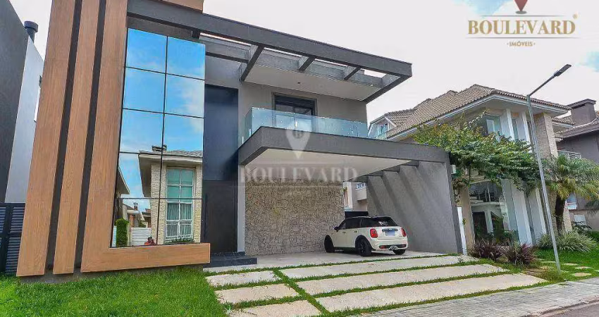 Casa nova mobiliada no Residencial Boulevard, com 4 suítes à venda, 387 m² por R$ 4.499.000 - Uberaba - Curitiba/PR