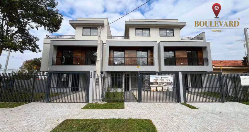 Sobrado novo frente rua, com 3 dormitórios à venda, 173 m² por r$ 925.000 - guabirotuba - curitiba/pr