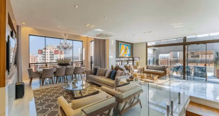 Cabral , cobertura duplex  ed. chácara marumbi, 394m²,  4 suítes, 3 vagas livre, adega, terraço, es