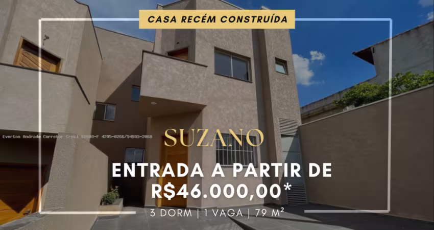 Casa Nova em Suzano: Entrada a Partir de R$ 46.000,00
