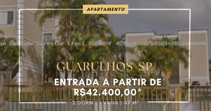 APARTAMENTO A VENDA EM GUARULHOS - ÁGUA CHATA - ENTRADA DE 36.000,00