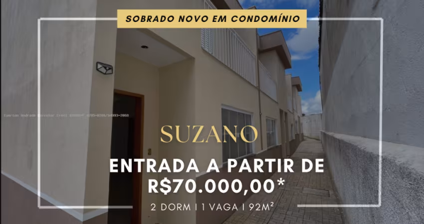 SOBRADO EM CONDOMÍNIO PARA VENDA EM SUZANO ENTRADA DE 70.000,00- CAXANGÁ