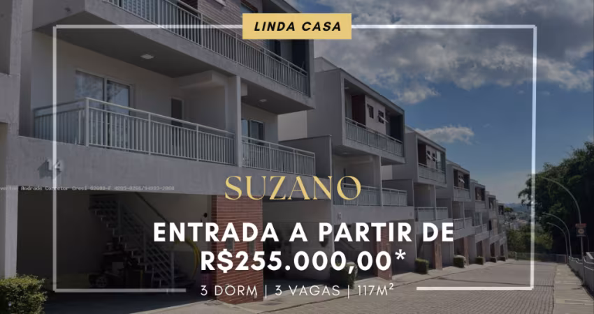 SOBRADO EM CONDOMÍNIO FECHADO PARA VENDA EM SUZANO (PORTEIRA FECHADA)- ENTRADA DE 267.000,00 - JD. GUAIÓ