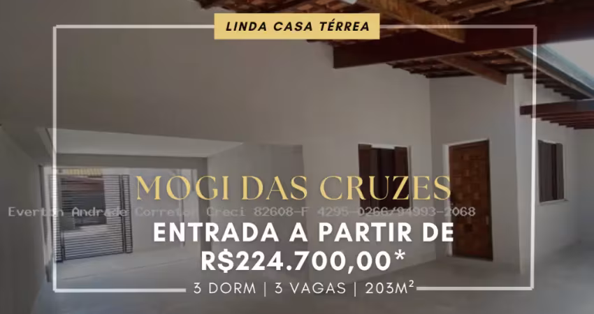 Linda casa térrea à venda em mogi das cruzes- cezar de souza