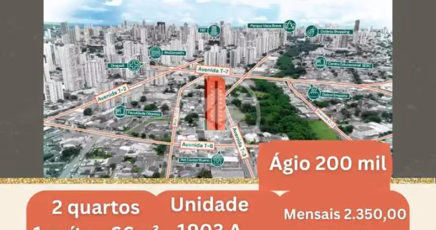 Ágio à Venda (sem balões) – Varandas Bueno | 66m² | 2 Quartos com 1 suíte | Setor Bueno – GO codigo: 125341