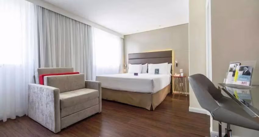 Flat disponível para venda no mercure vila olimpia, com 25m², 1 dormitório e 1 vaga de garagem