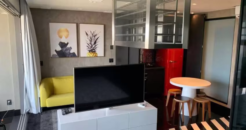 Flat disponível para locação no vhouse por jfl living, com 48m², 1 dormitório e 1 vaga de garagem