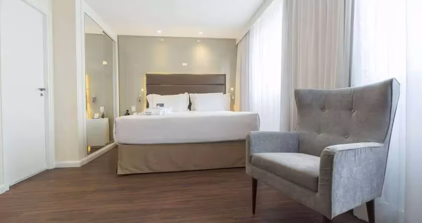 Flat disponível para venda no mercure vila olímpia, com 25m², 1 dormitório e 1 vaga