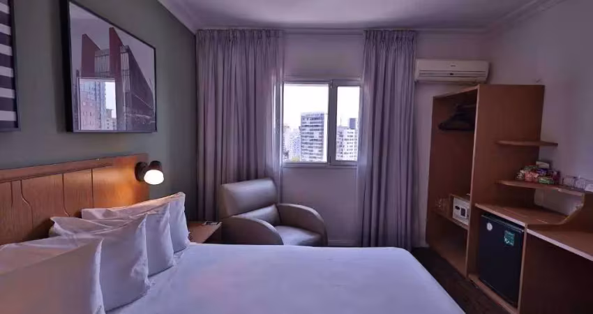 Flat disponível para venda no transamerica executive nova paulista, com 23m², 1 dormitório e 1 vaga de garagem